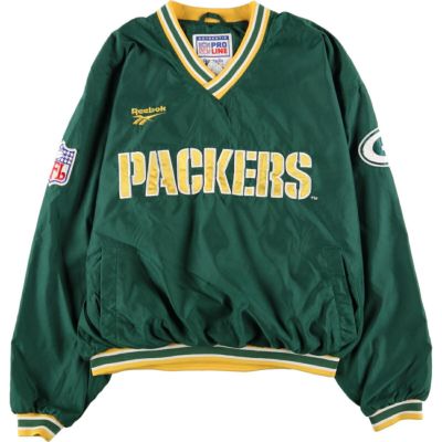 90s グリーンベイパッカーズ NFL 刺繍 ナイロンジャケット グリーン