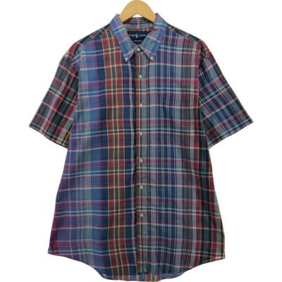 古着 ラルフローレン Ralph Lauren マドラスチェック 半袖