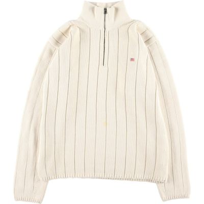 古着 トミーヒルフィガー TOMMY HILFIGER コットンニットハーフジップ