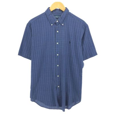 古着 ラルフローレン Ralph Lauren CLASSIC FIT 半袖 ボタンダウン チェックシャツ メンズL相当 ヴィンテージ /eaa467727 【中古】 【240708】