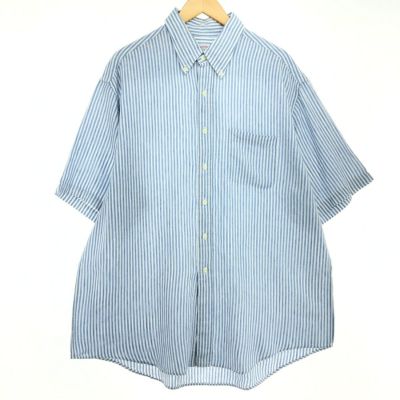 古着 ブルックスブラザーズ Brooks Brothers 半袖 ボタンダウン ストライプシャツ メンズXL相当 /eaa467606 【中古】 【240707】