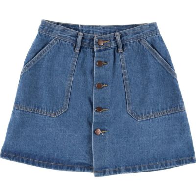 Levi's リーバイス デニム　エスニック　フリル　スカート 古着　リメイク KIMAZINE Levi's 501リーバイスリメイクスカート ハンドプリント