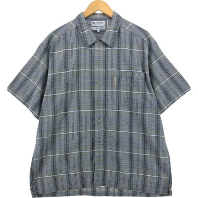 90年代 Columbia コロンビア チェック柄 半袖シャツ メンズXL