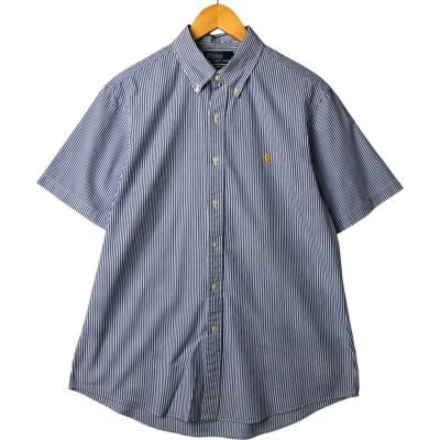 ラルフローレン 半袖シャツ 3XL相当 ブルー ストライプ ボタンダウン 古着 RALPH LAUREN(ラルフローレン) / ラルフローレン/半袖シャツ/L