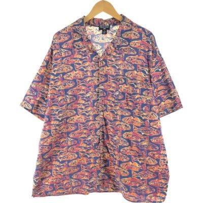 90s POLO SPORT 総柄 コットン アロハシャツ L ヴィンテージ 90s POLO SPORT 総柄 コットン アロハシャツ L ヴィンテージ