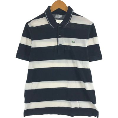 古着 ラコステ LACOSTE 半袖 ボーダー ポロシャツ 4 メンズM相当