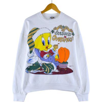 古着 90年代 JERRY LEIGH LOONEY TUNES ルーニーテューンズ キャラクター スウェットプルオーバーパーカー USA製 レディースXL相当 ヴィンテージ /eaa514733 古着 90年代 JERRY LEIGH LOONEY TUNES ルーニーテューンズ