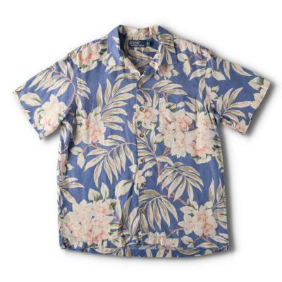 90s チャップス ラルフローレン アロハシャツ ボタニカル USA 総柄 L 古着 ラルフローレン Ralph Lauren CHAPS チャップス 総柄