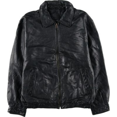 古着 90年代 REAL LEATHER スイングトップタイプ レザーブルゾン
