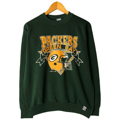 古着 90年代 LOGO 7 NFL グリーンベイパッカーズ プリントスウェット