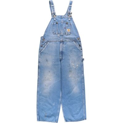 古着 カーハート Carhartt デニムオーバーオール メンズw37相当