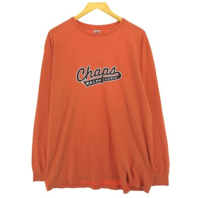 80s★L★Ralph Lauren★ダックプリント スウェット★短丈★オレンジ 古着 90年代 ラルフローレン Ralph Lauren CHAPS チャップス