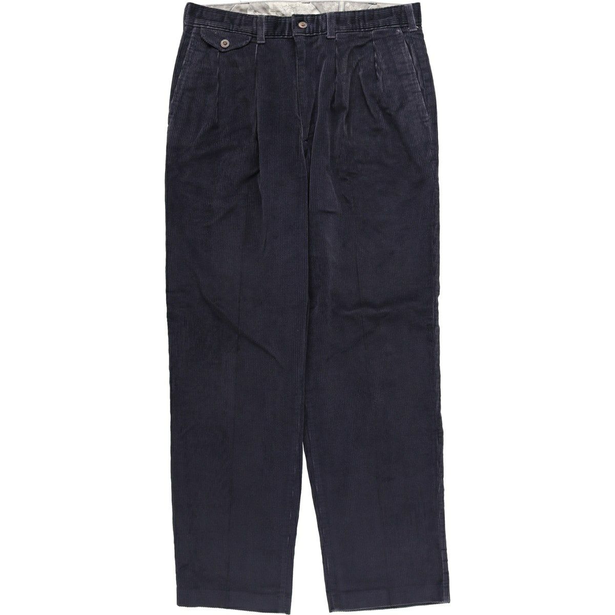 古着 90s〜 savane コーデュロイ パンツ ワイド ブラック 極太 黒 古着 SAVANE ツータック コーデュロイパンツ メンズw33相当 /eaa509203