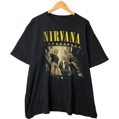 USA古着 バンドtシャツ ニルヴァーナ 黒 L〜XL バンT 古着 NIRVANA ニルヴァーナ バンドTシャツ バンT メンズXL相当
