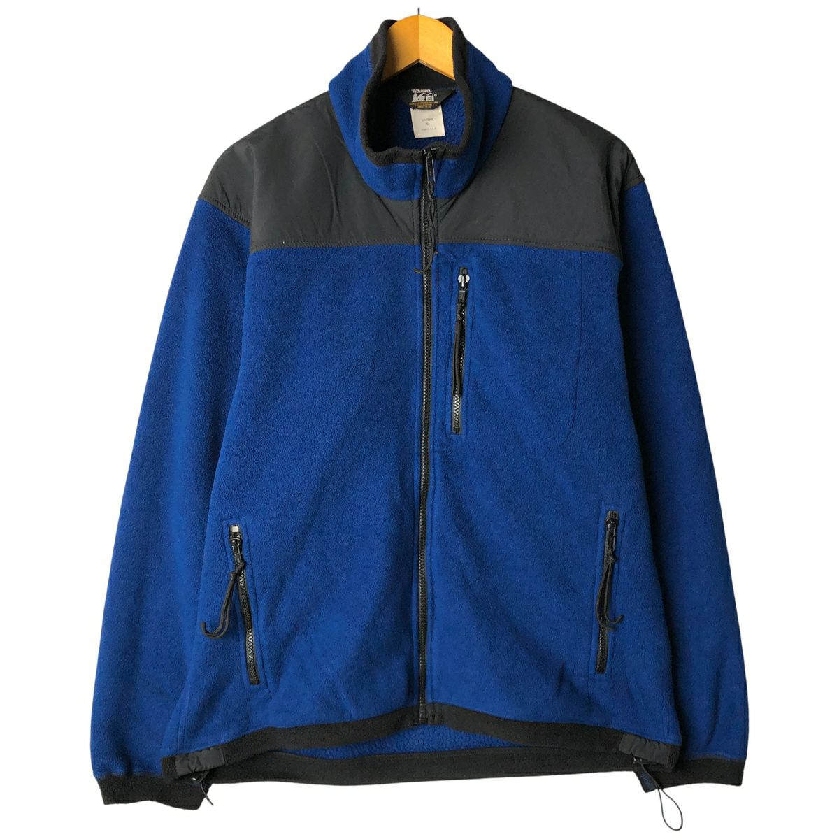 80's REI フリースジャケット ハーフジップ 青 プルオーバー L 古着 80年代 アールイーアイ REI ハーフジップ フリースプルオーバー