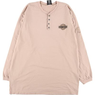 古着 ハーレーダビッドソン Harley-Davidson ヘンリーネック ロングTシャツ ロンT USA製 メンズXL /eaa362950 【中古】 【230829】 ss2503_50