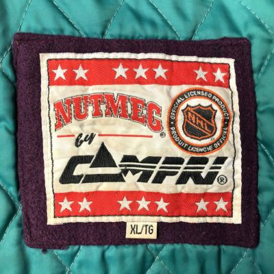 FANS NHLマイティーダックス中綿ナイロンジャケットパーカー　ヴィンテージ アナハイム マイティダックス MIGHTY DUCKS プルオーバー ジャケット