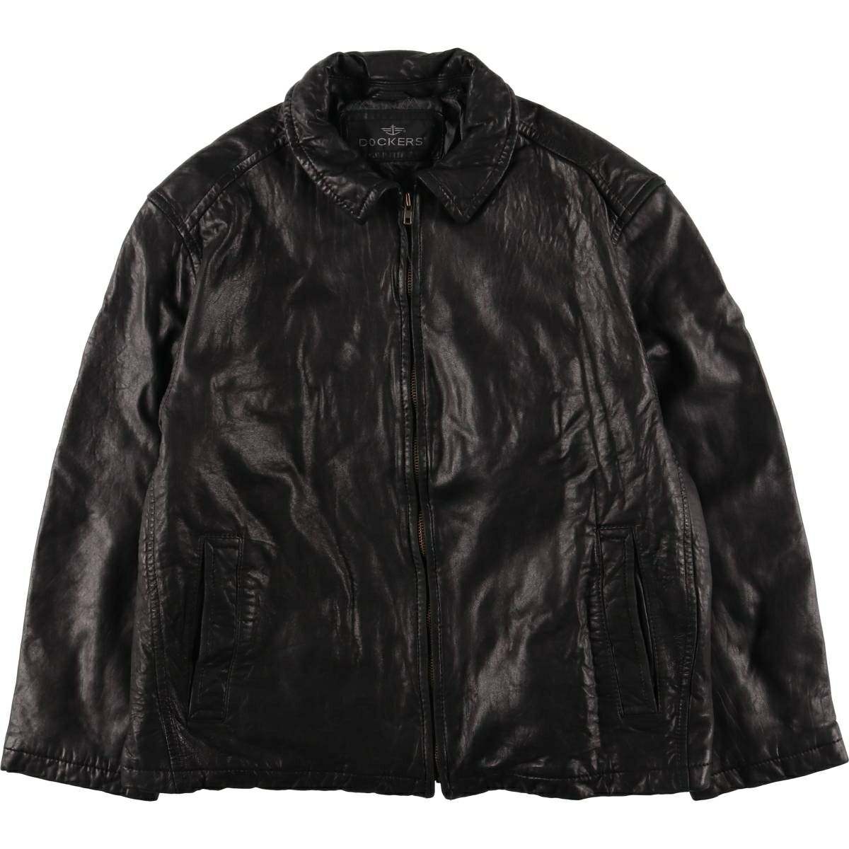 古着 ドッカーズ DOCKERS スイングトップタイプ レザーブルゾン メンズ