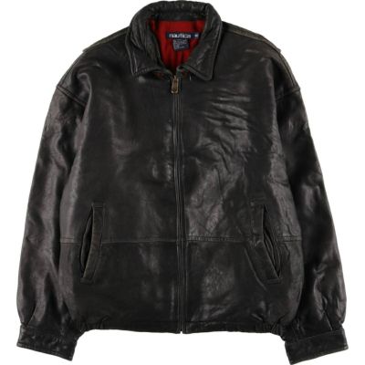 Nautica 名作 レザージャケット 90s　46　大きいサイズ　ノーティカ Nautica 名作 レザージャケット 90s 46 大きいサイズ ノーティカ