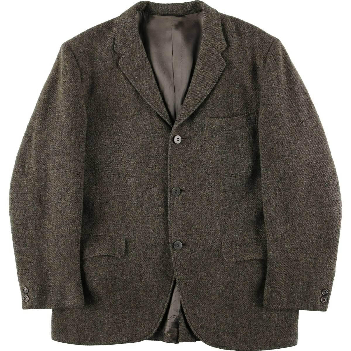 ハリスツイード ヘリンボーン テーラードジャケット XL 英国製 ヴィンテージ 古着 90年代 ハリスツイード Harris Tweed ヘリンボーン ウール