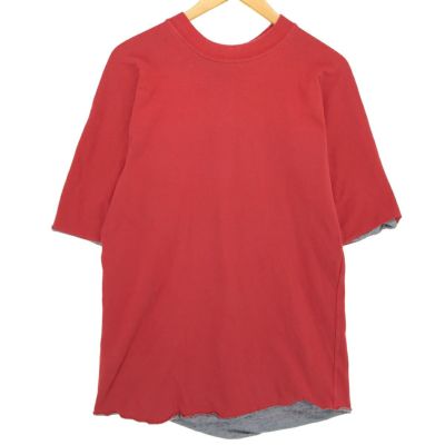 肉厚ボディ‼️USA製 90s RUSSELL 無地 レッド vintage L 古着 90年代 ラッセル Russell リバーシブル 無地Tシャツ USA製