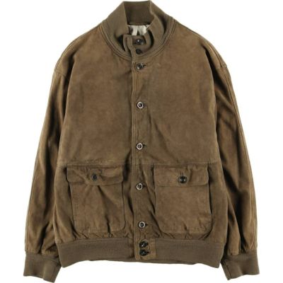 -90's A-1 suède leather jacket バルスターブルゾン 古着 JUST LEATHER バルスタージャケット スエードレザーブルゾン