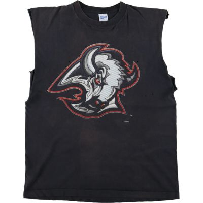 古着 90年代 SALEM SPORTSWEAR NHL BUFFALO SABRES バッファローセイバーズ カットオフ スポーツプリントTシャツ USA製 メンズL相当 ヴィンテージ /eaa429827 【中古】 【240715】