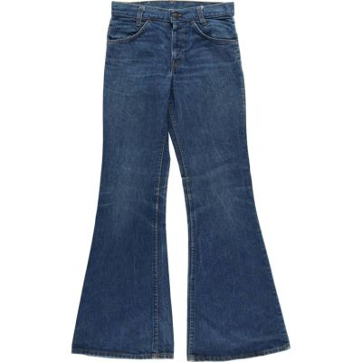 ドリスヴァンノッテン デニムヒールミュール ブルー 古着 70年代 リーバイス Levis 646-0217 ベルボトムデニムパンツ