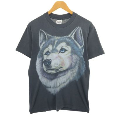 古着 90年代 TENNESSEE RIVER オオカミ柄 大判プリント アニマルTシャツ USA製 メンズM相当 ヴィンテージ /eaa467796 【中古】 【240715】