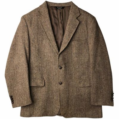 セントマイケル×ハリスツイード テーラードジャケット ガングラフ くるみ XL 古着 セントマイケル St.Michael Harris Tweed ハリスツイード カラー
