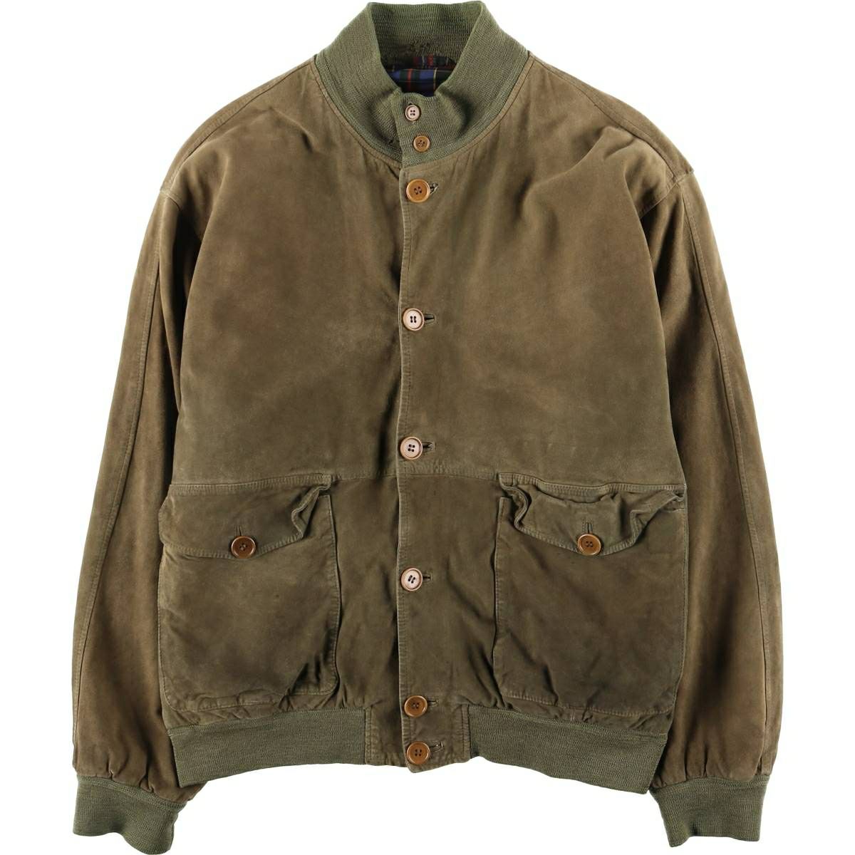 古着 バルスタージャケット スエードレザーブルゾン イタリア製 メンズ