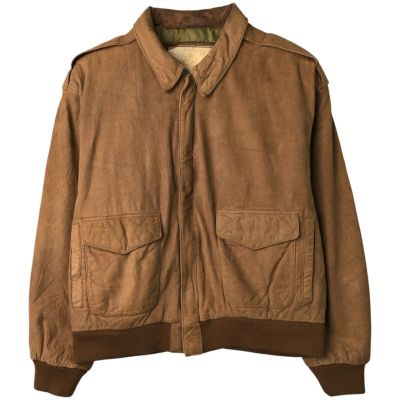 古着 G-III A-2タイプ 中綿入り レザーフライトジャケット メンズL相当