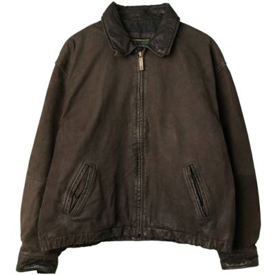 古着 FREETIME 中綿入り レザーブルゾン イタリア製 メンズXL相当