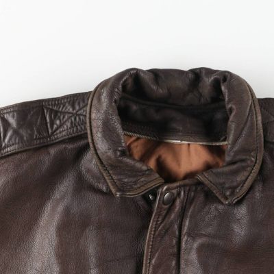 古着 シェビニオン CHEVIGNON レザーフライトジャケット メンズL相当