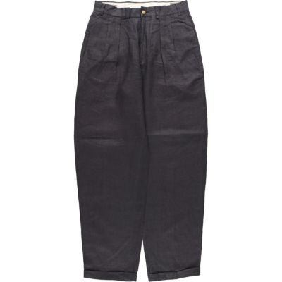 古着 STRUCTURE ツータック リネンパンツ スラックス メンズw30