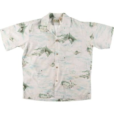 古着 80～90年代 エルエルビーン L.L.Bean 総柄 オープンカラー