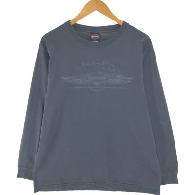 ハーレーダビッドソン tシャツ L バーシールド 袖ファイヤーパターン ロンT ハーレーダビッドソン tシャツ L バーシールド 袖ファイヤー