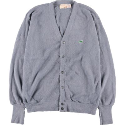 古着 70年代 ラコステ LACOSTE IZOD ニットカーディガン メンズL