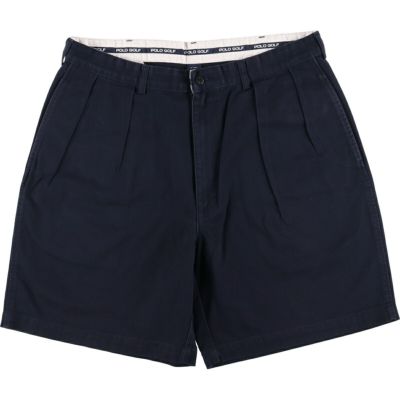 ポロバイラルフローレン　ツータックショートパンツ　黒　33 古着. ポロバイラルフローレン ツータックチノショートパンツ 黒 33