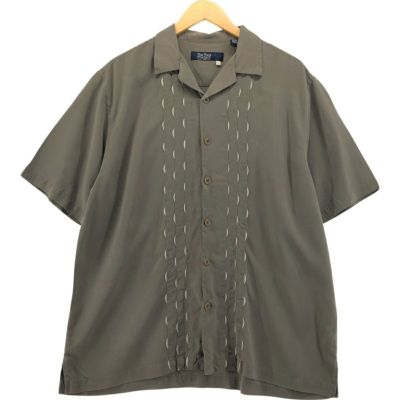 Nat Nast ナットナスト 半袖 オープンカラーシャツ シルク XL 古着 Nat Nast ツートン 半袖 オープンカラー シルクシャツ
