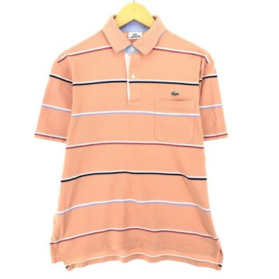 古着 ラコステ LACOSTE 半袖 ボーダー ポロシャツ 5 メンズL相当 /eaa320205 【中古】 【240717】