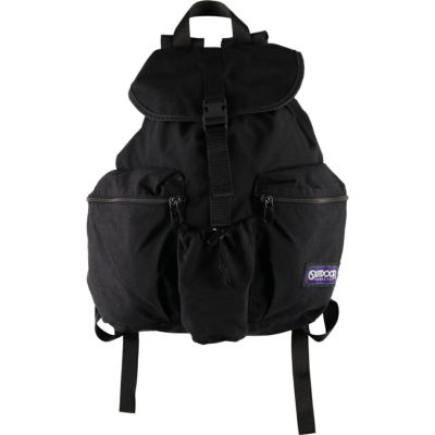 USA古着 90s OUTDOOR PRODUCTS バックパック アメリカ製 黒 /リュックサック デイパック 無地 通勤 通学 アウトドア ヴィンテージ オールド 古着 90年代 アウトドア プロダクツ OUTDOOR PRODUCTS バック
