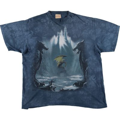 古着 THE MOUNTAIN タイダイ柄 龍柄 ドラゴン柄 プリントTシャツ メンズXXL相当 /eaa437312 【中古】 【240719】