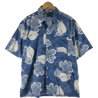 カ*0様 90s レーヨン M ラルフローレン リーフ オープンカラー メンズ 90's〜 RalphLauren ラルフローレン 開襟 オープンカラー 長袖
