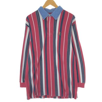 古着 90年代 ラルフローレン Ralph Lauren CHAPS チャップス 長袖 ストライプ ポロシャツ メンズL相当 長袖 /eaa469910 【中古】 【240720】 【SS2506_10】