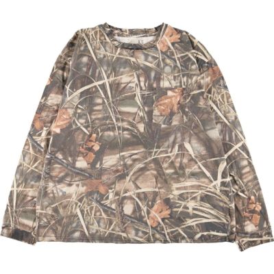 古着 MOSSY OAK 迷彩柄 リアルツリーカモ ロングTシャツ ロンT メンズL