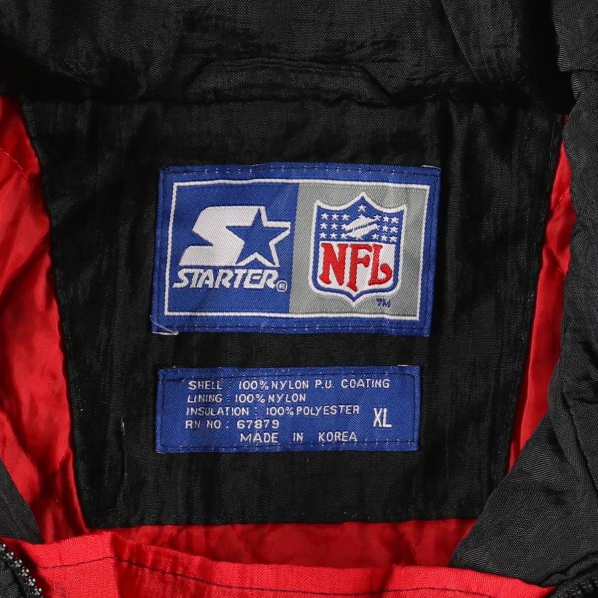 49ERS フード付きジャケット XXL ジョーモンタナ時代のUS古着 古着 90年代 スターター Starter NFL SAN FRANCISCO 49ERS