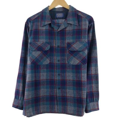 古着 70年代 ペンドルトン PENDLETON チェック柄 オープンカラー