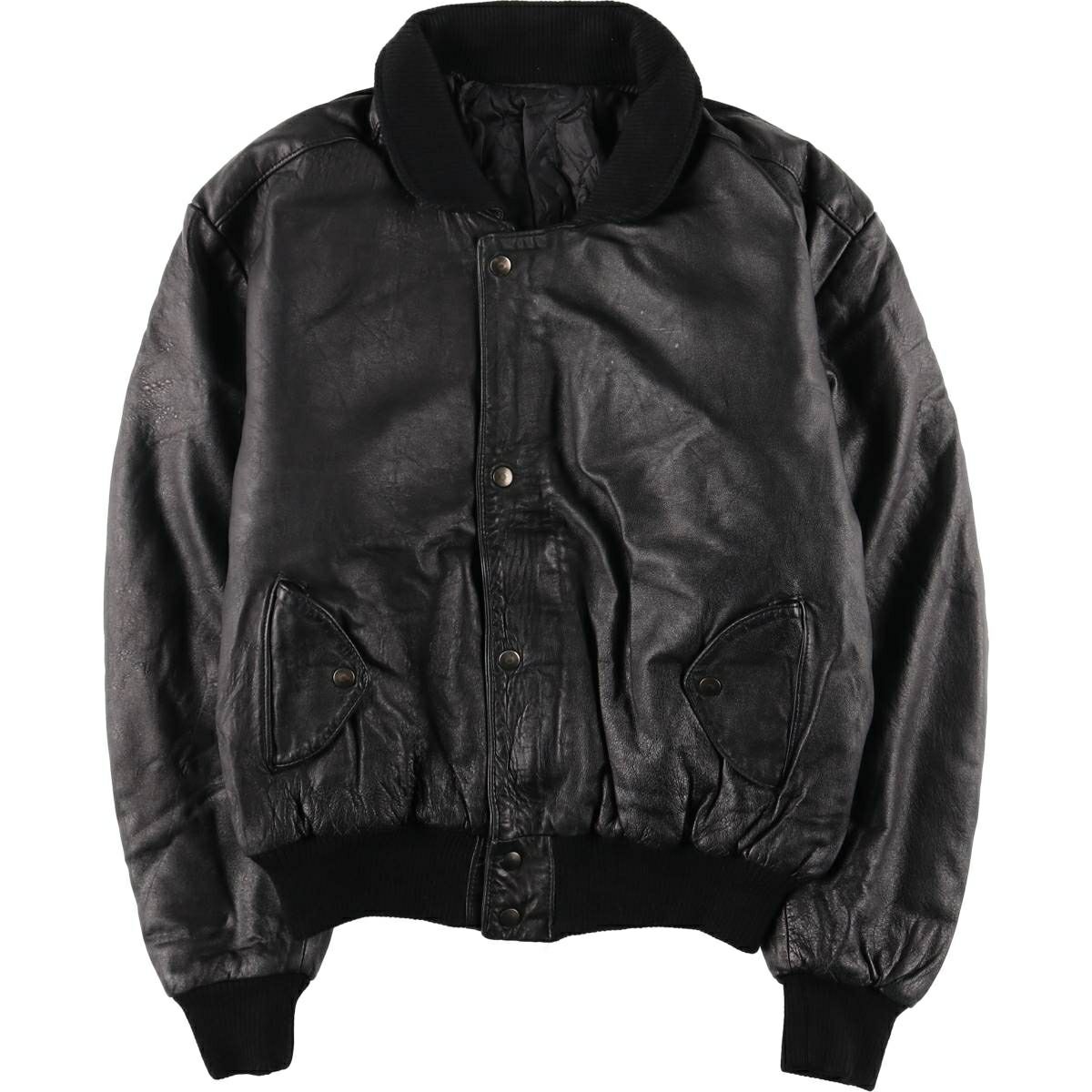 古着 レザーブルゾンタイプ フランス製 メンズL相当 /eaa559046 【中古