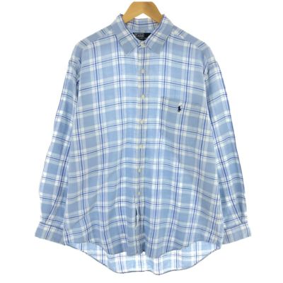Ralph Lauren - Ralph ラルフローレン　スポーツ　リネン　チェック　シャツ　大きめ6 ポロ ラルフローレン チェック リネン×コットン ワークシャツ S